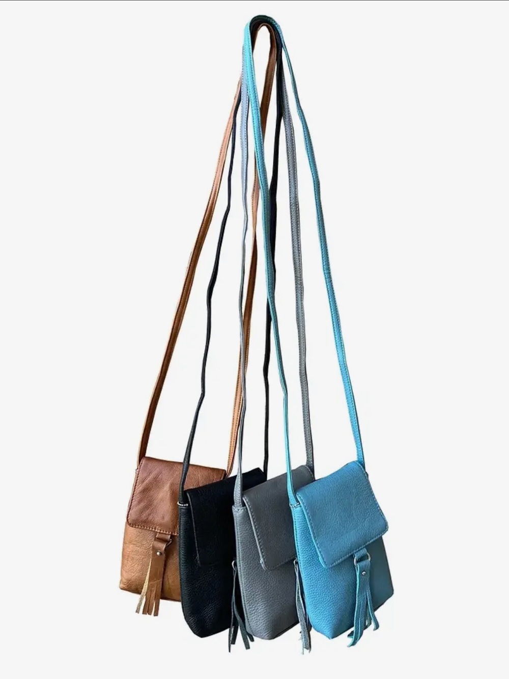 Women's Leather Crossbody Bag - Blue, Gray, Black MULTI COLOR LISTING